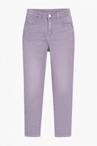 Mizalle Yüksek Bel Skinny Lila Denim Pantolon - Mizalle
