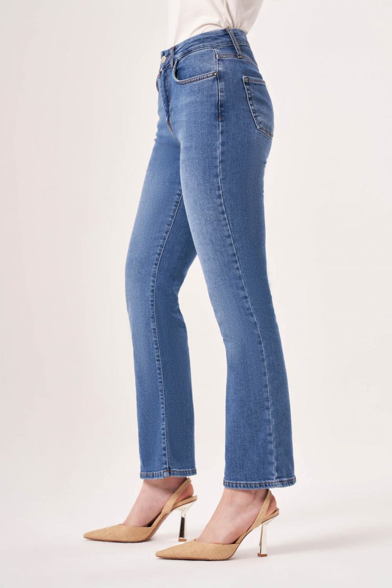 Mizalle İndigo Mavi Straight Fit Denim Pantolon - Mizalle