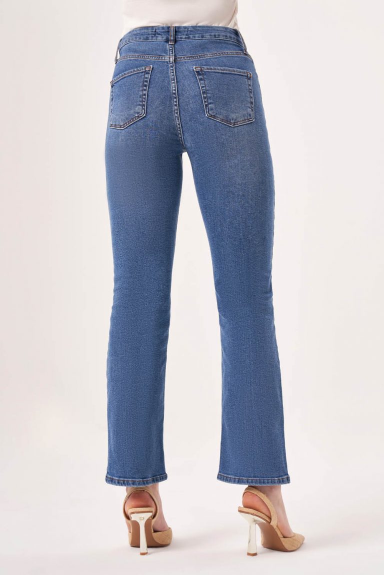 Mizalle İndigo Mavi Straight Fit Denim Pantolon - Mizalle