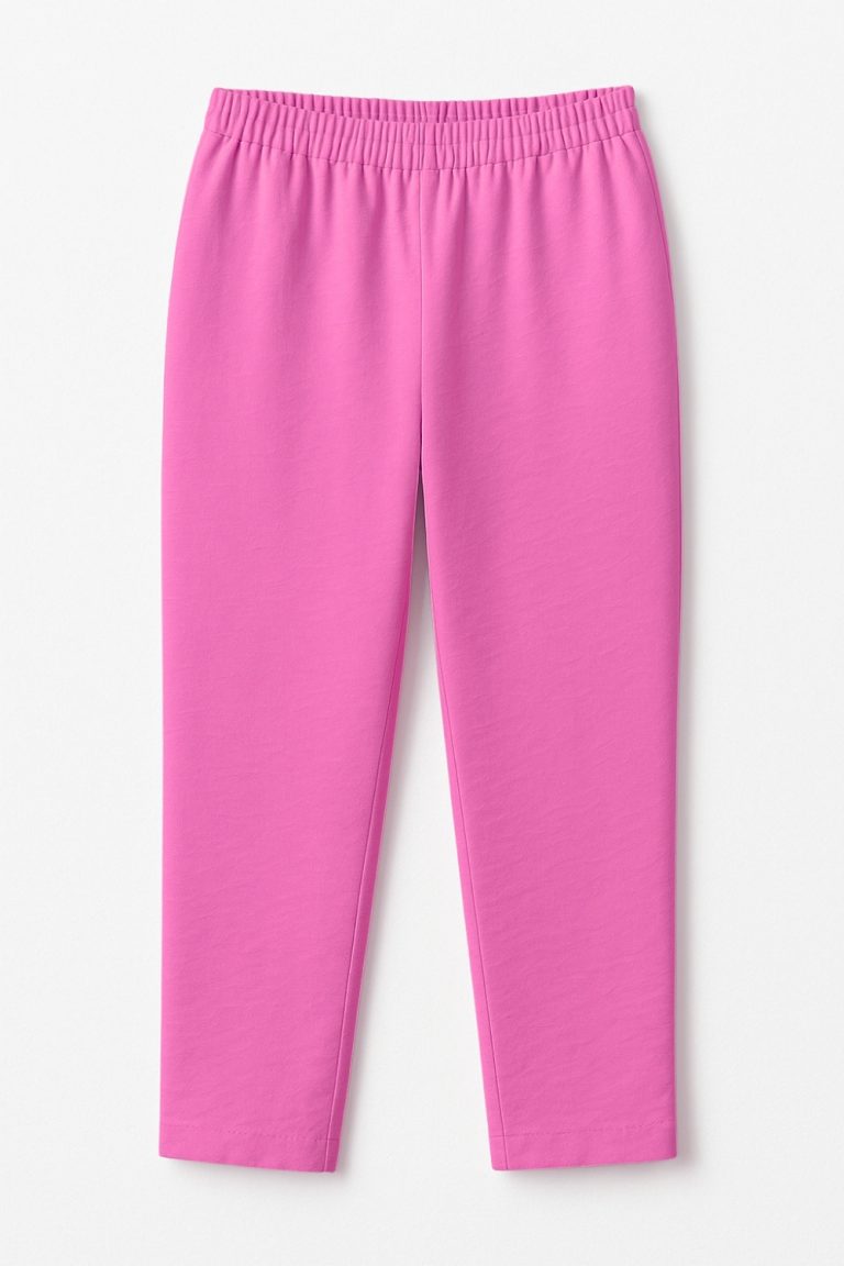 Mizalle Keten Görünümlü Beli Lastikli Fuşya Pantolon - Mizalle