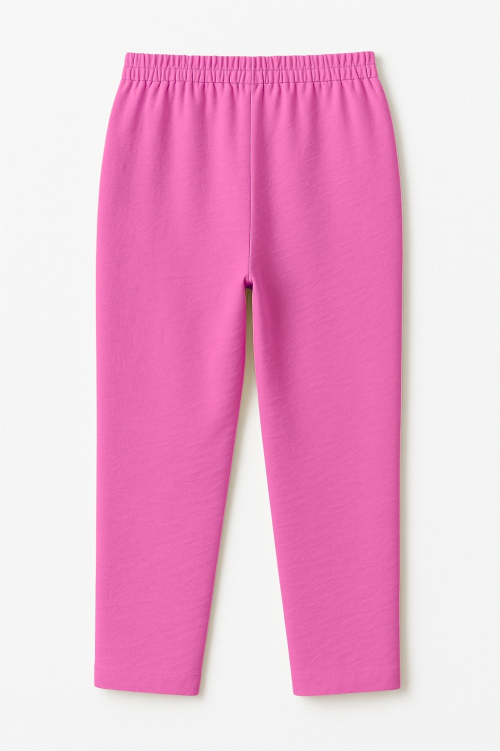Mizalle Keten Görünümlü Beli Lastikli Fuşya Pantolon