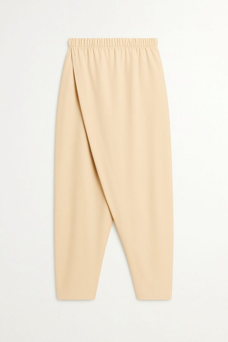 Mizalle İnce Krep Anvelop Kesimli Bej Rengi Harem Pantolon - Mizalle