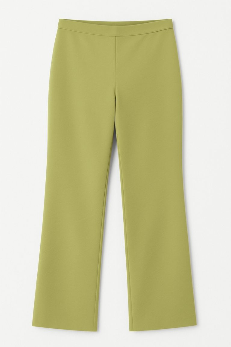 Mizalle Beli Lastikli İnce Krep Yeşil Klasik Pantolon - Mizalle
