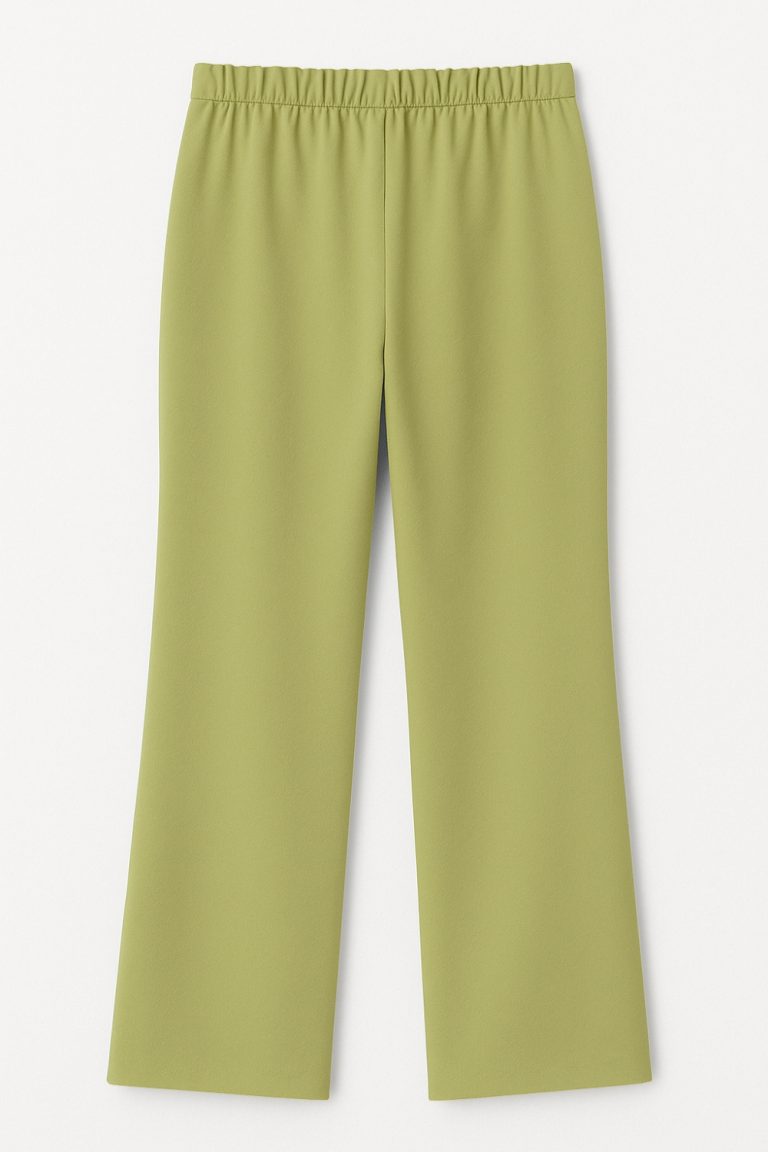 Mizalle Beli Lastikli İnce Krep Yeşil Klasik Pantolon - Mizalle