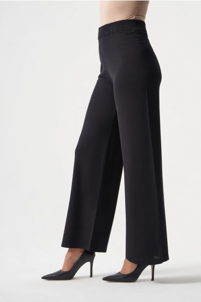 Mizalle Geniş Paça Rahat Kesimli Siyah Pantolon - Mizalle