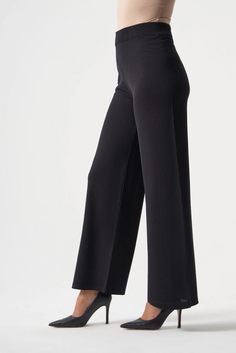 Mizalle Geniş Paça Rahat Kesimli Siyah Pantolon - Mizalle