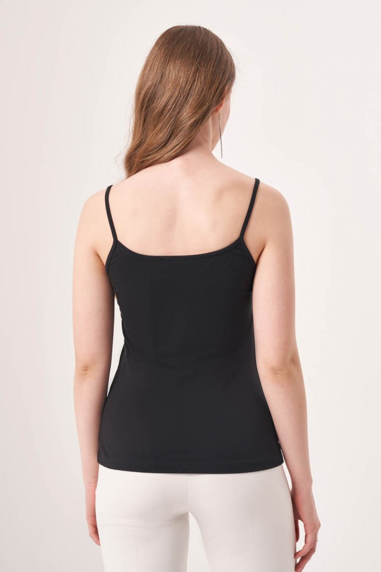 Mizalle İp Askılı Siyah Polyamid Atlet - Mizalle