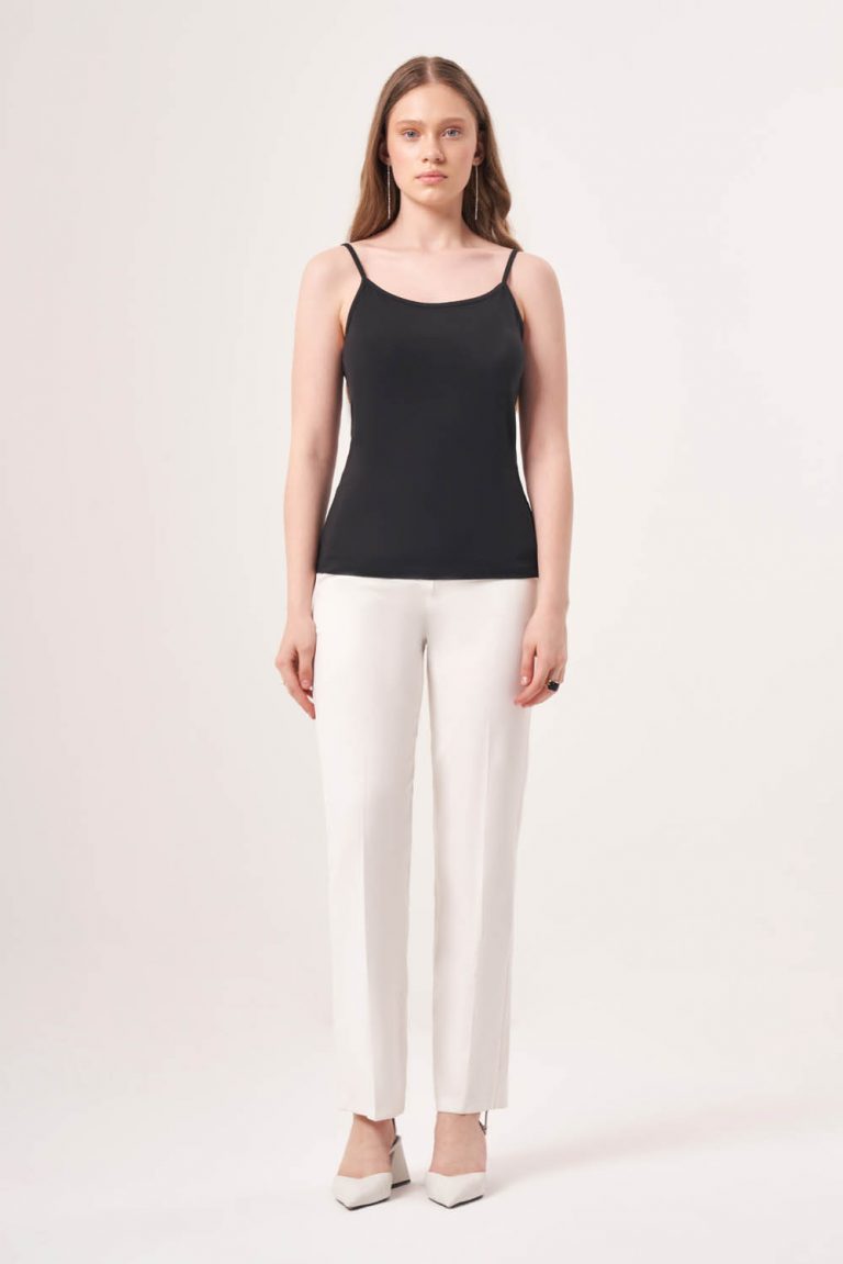 Mizalle İp Askılı Siyah Polyamid Atlet - Mizalle