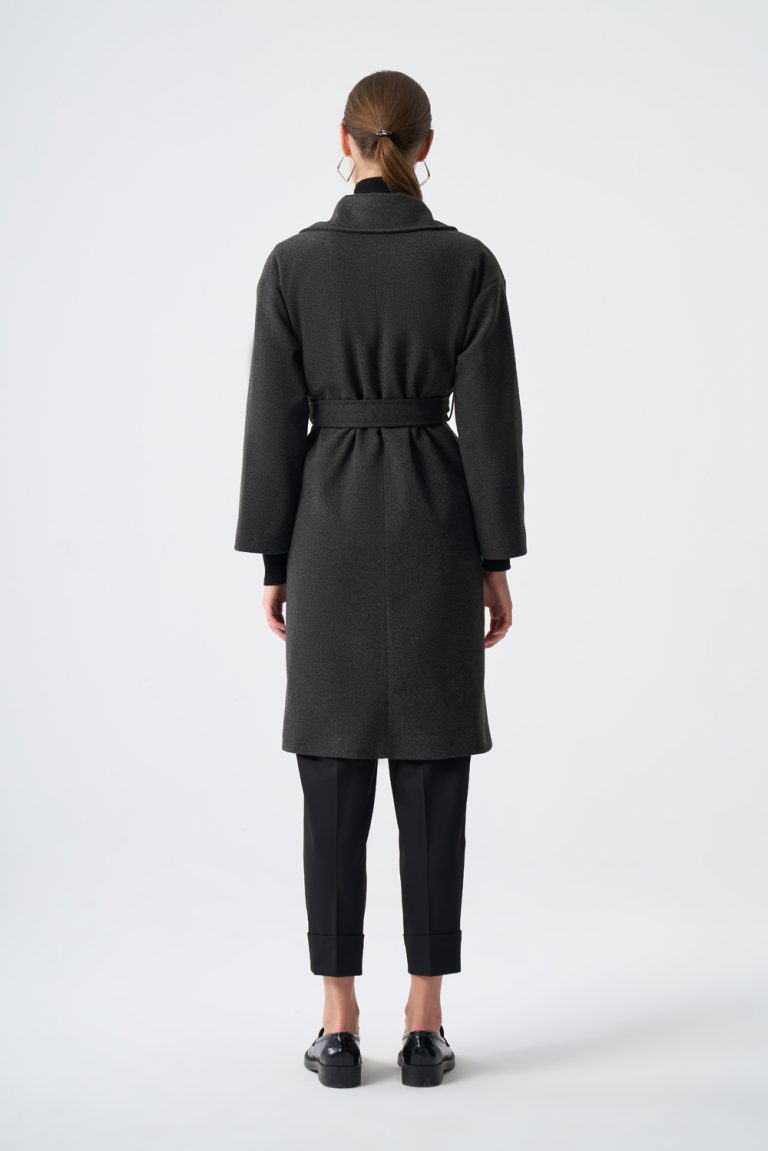 Mizalle Torba Cepli Basıc Kaşe Dokulu Antrasit Kaban - Mizalle