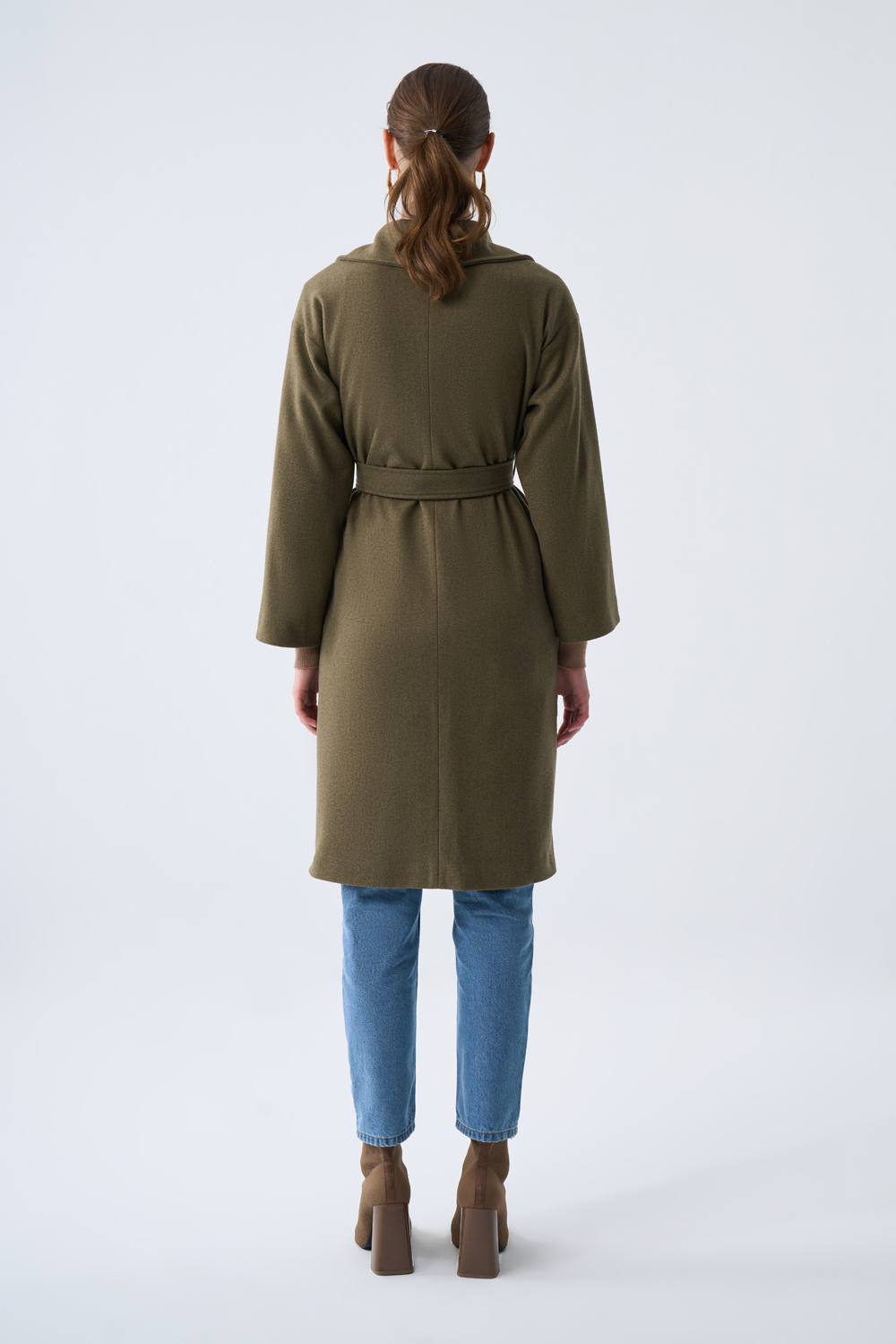 Mizalle Torba Cepli Basıc Kaşe Dokulu Haki Kaban - 5