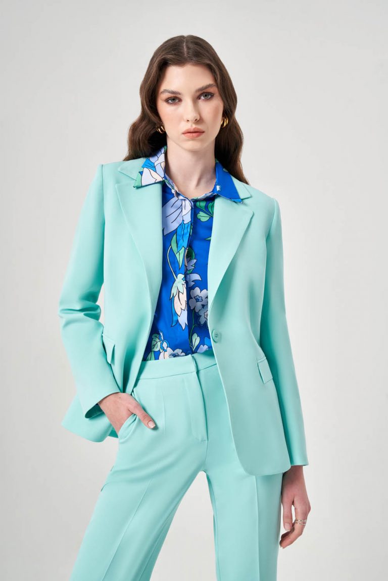 Basic Klasik Mint Ceket - Mizalle
