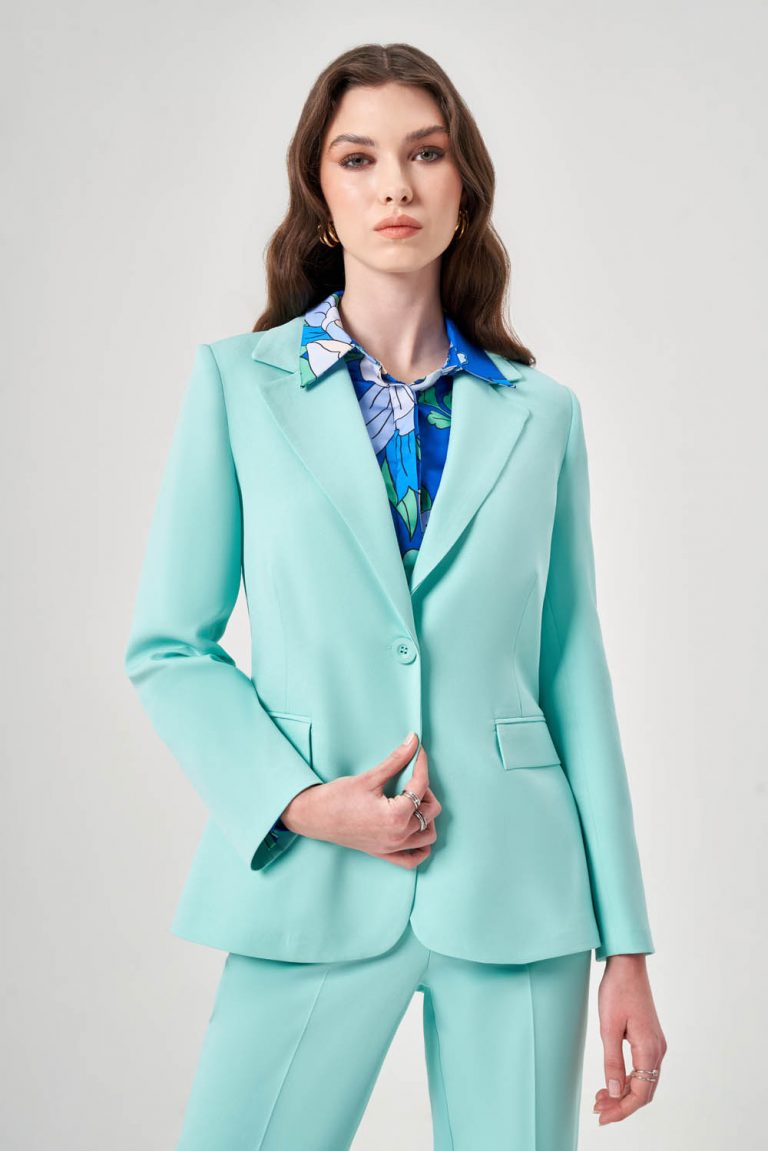 Basic Klasik Mint Ceket - Mizalle