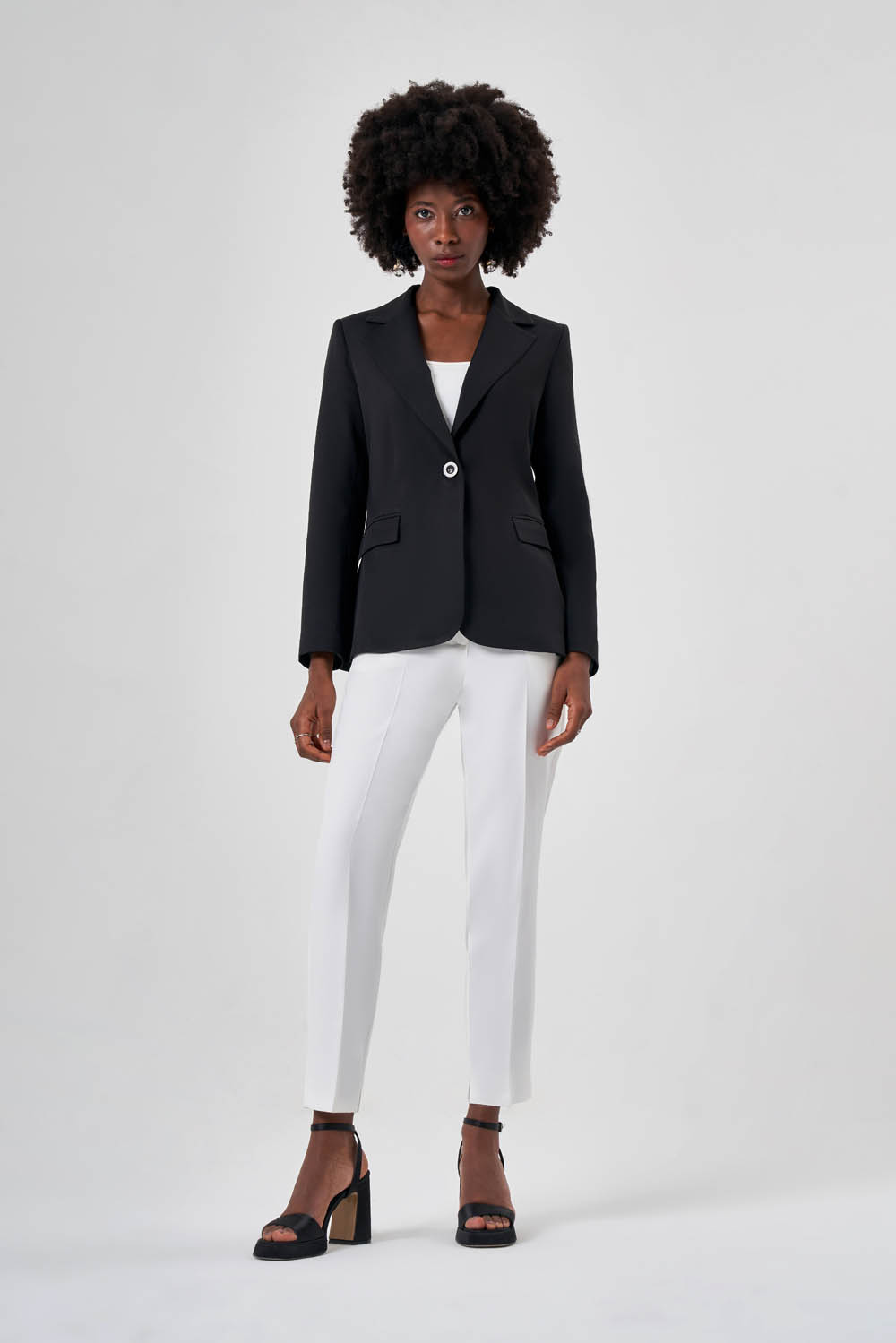 Mizalle Tek Düğme Klasik Siyah Ceket