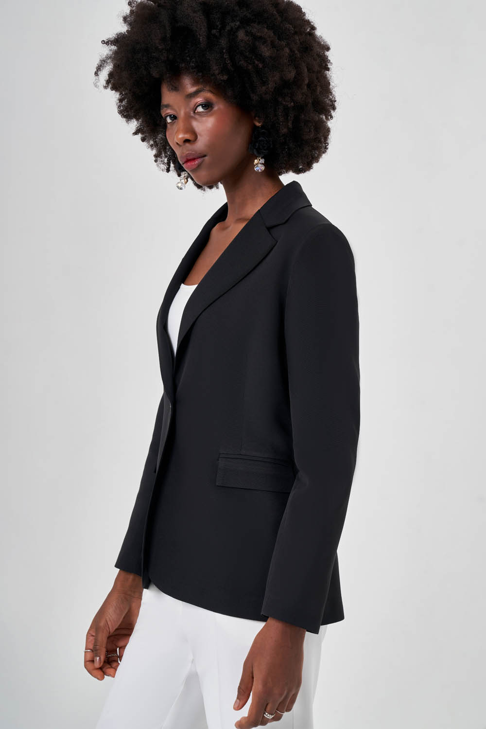 Mizalle Tek Düğme Klasik Siyah Ceket