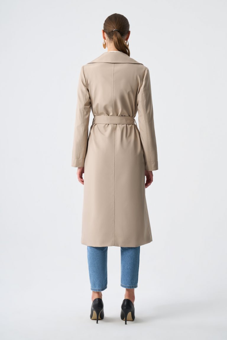 Basic Klasik Uzun Taş Trençkot - Mizalle