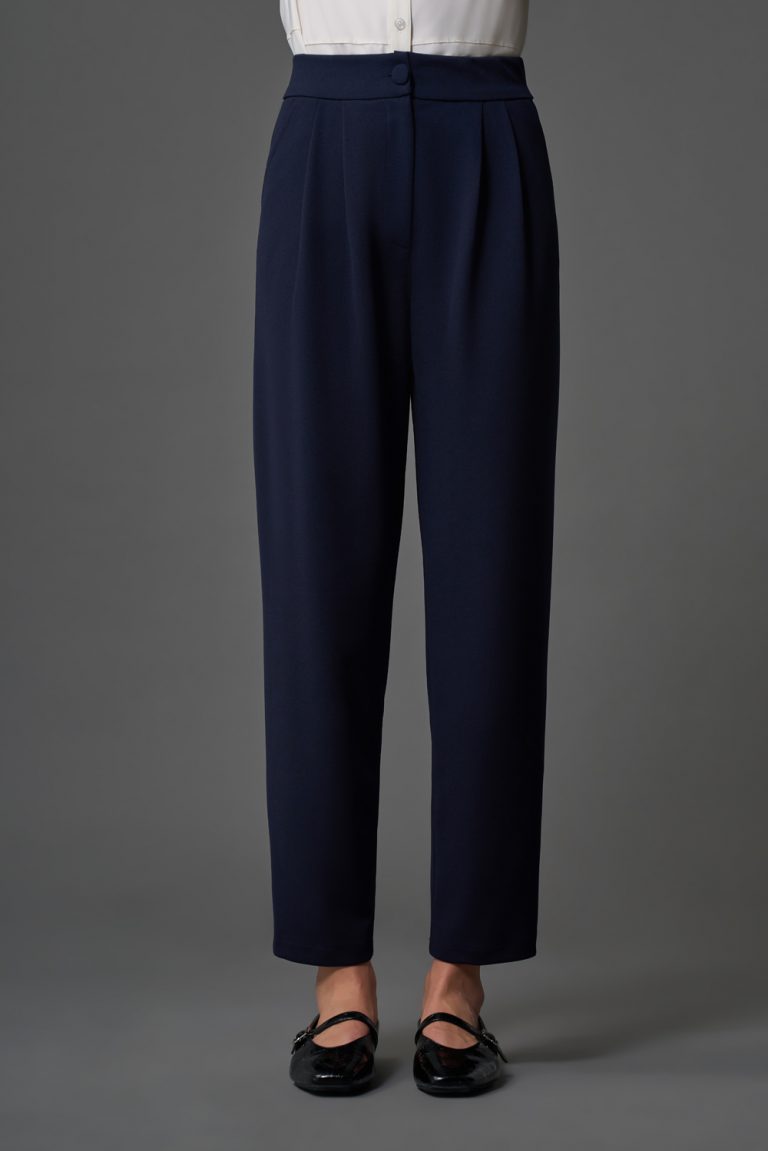 Mizalle Çift Pile Basic Lacivert Günlük Kumaş Pantolon - Mizalle