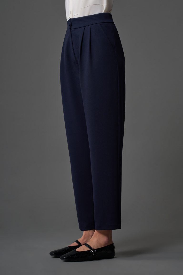 Mizalle Çift Pile Basic Lacivert Günlük Kumaş Pantolon - Mizalle