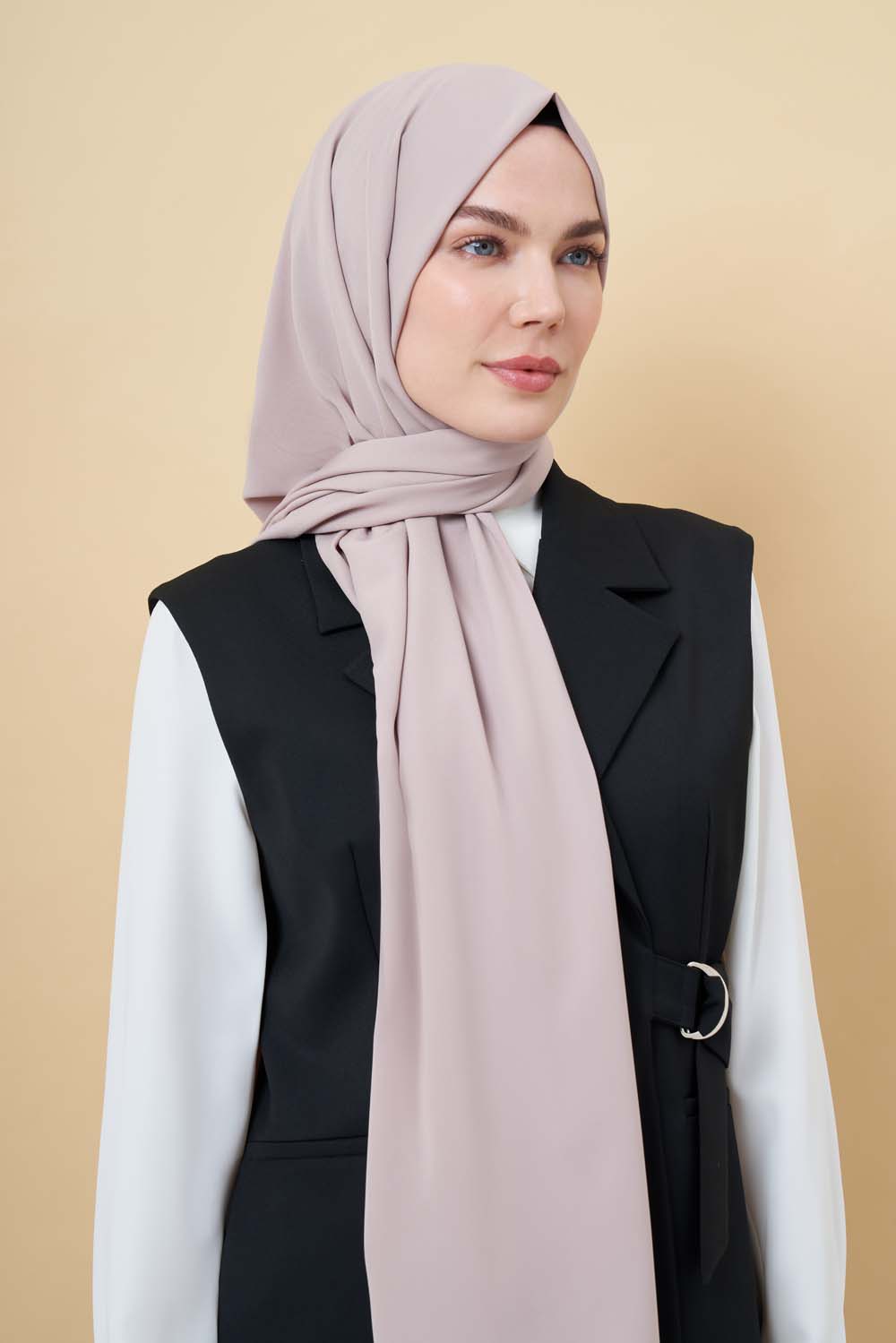 Mizalle Bej Rengi Medine İpeği Şal - 3