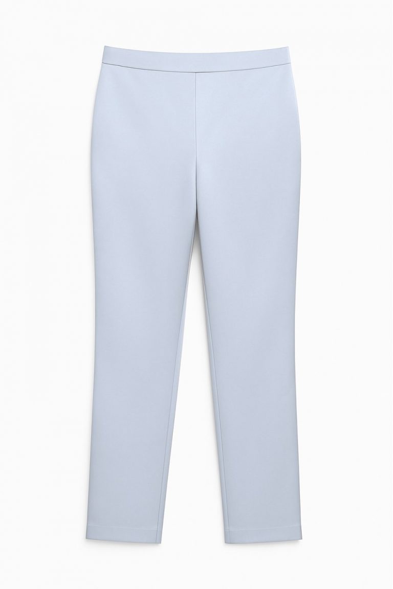 Mizalle Beli Lastikli Dar Paça Gri Saten Pantolon - Mizalle