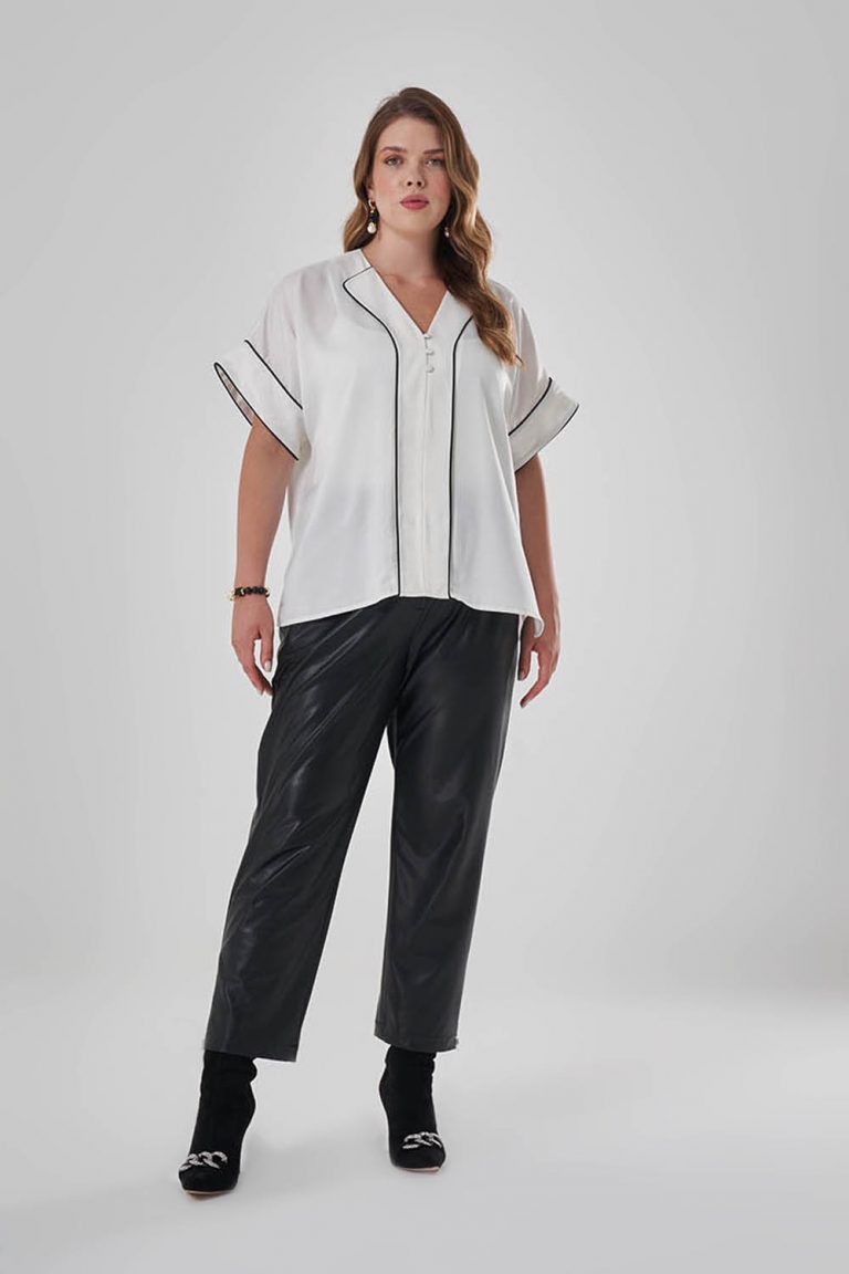 Biyeli Saten Ekru Gömlek - Mizalle