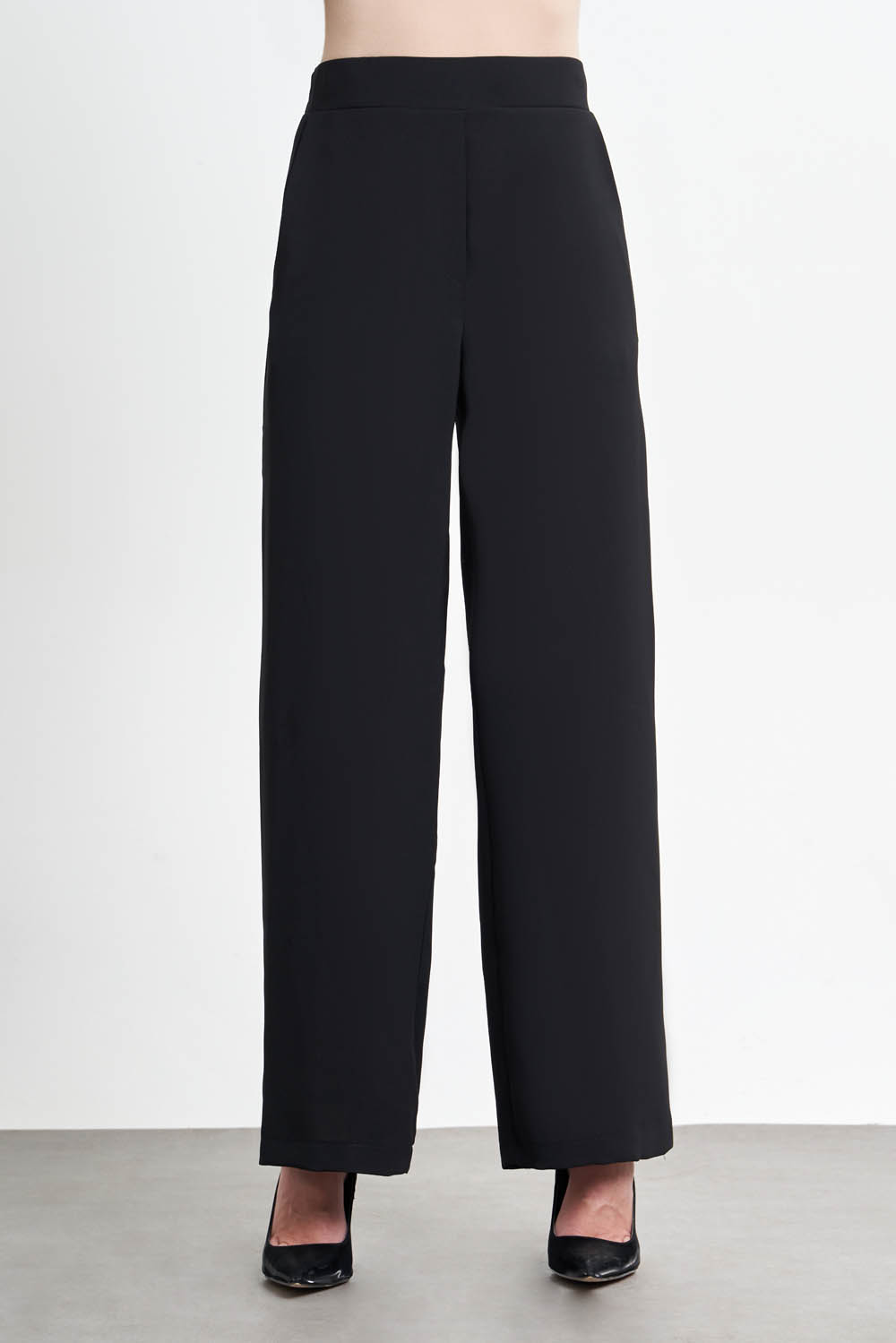 Mizalle - Bol Paça Siyah Pantolon Mizalle - Bol Paça Siyah Pantolon