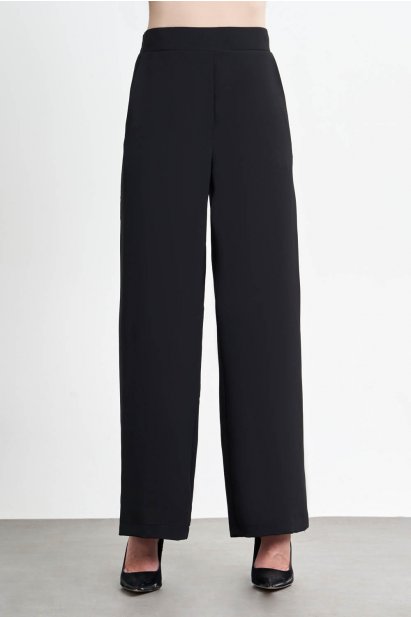 Bol Paça Siyah Pantolon - Mizalle