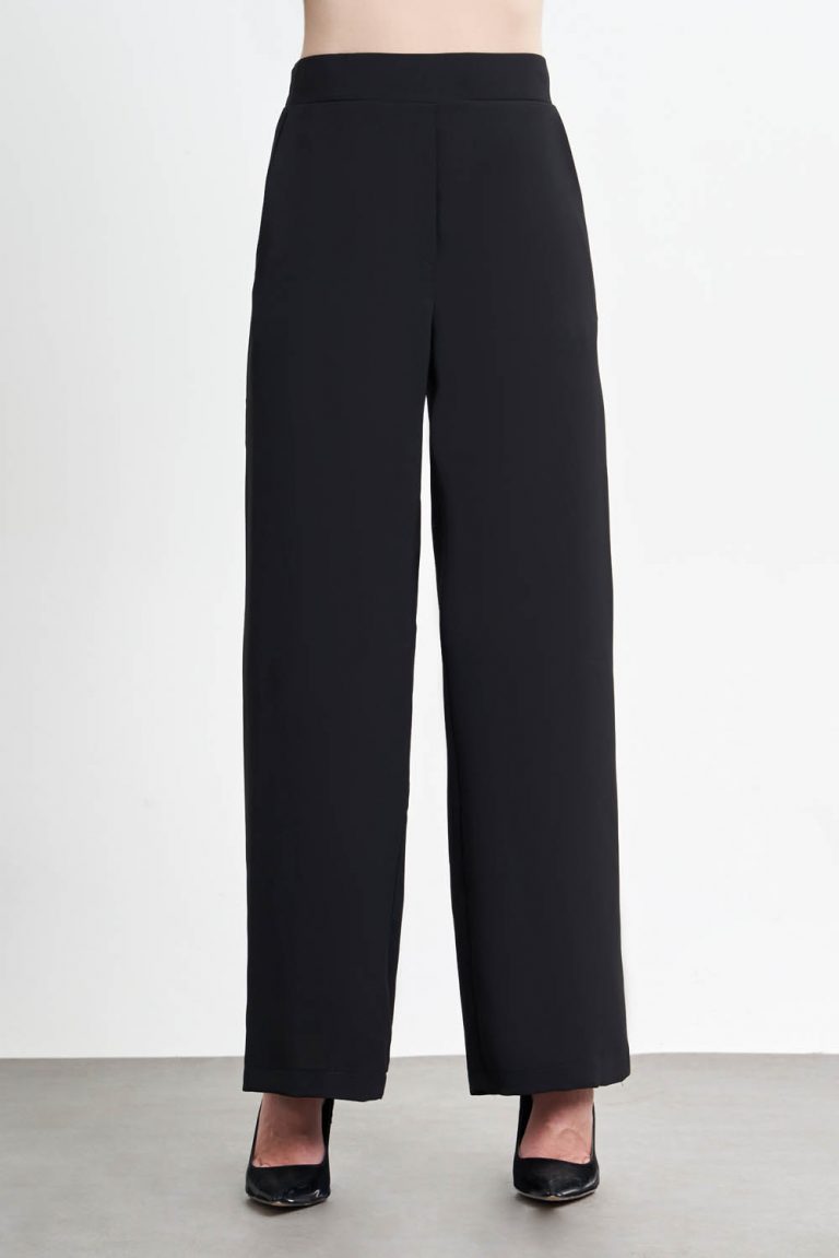 Bol Paça Siyah Pantolon - Mizalle