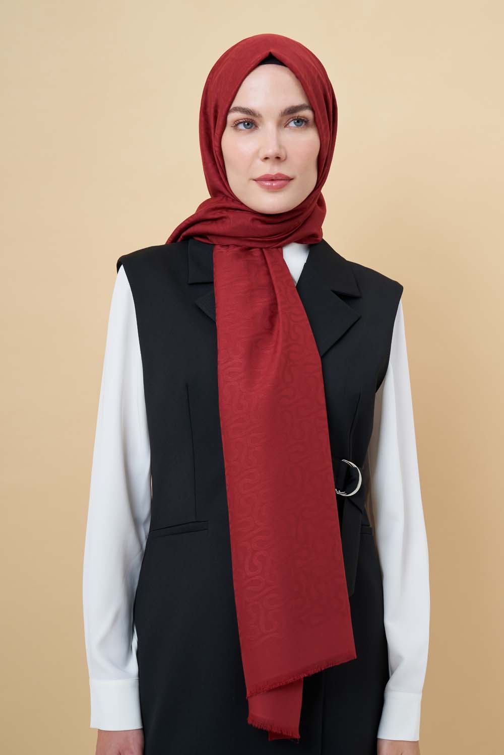 Bordo His Jakar Şal - Mizalle