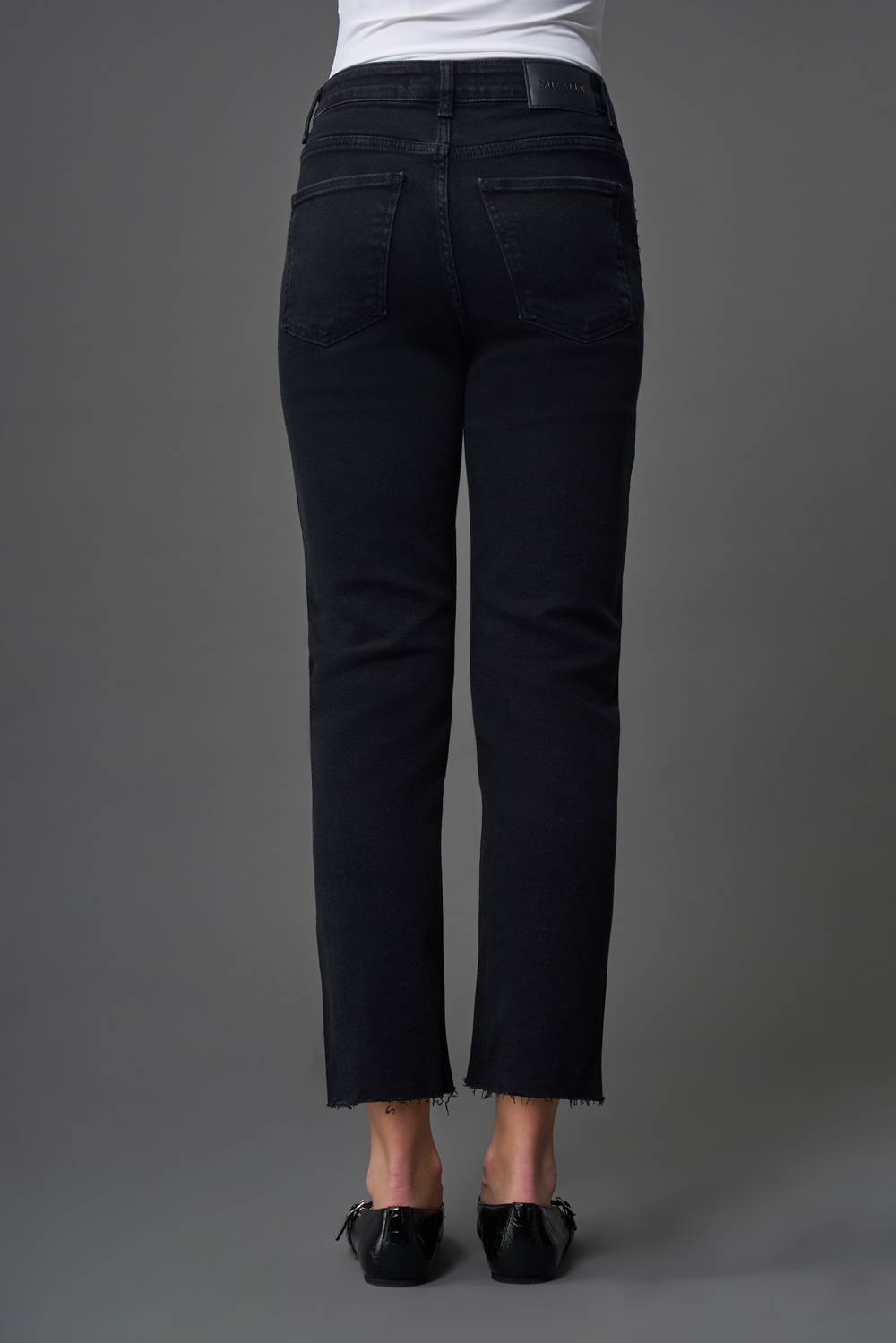 Mizalle Zımba Detaylı Antrasit Dar Kesim Straight Fit Denim Pantolon - 3