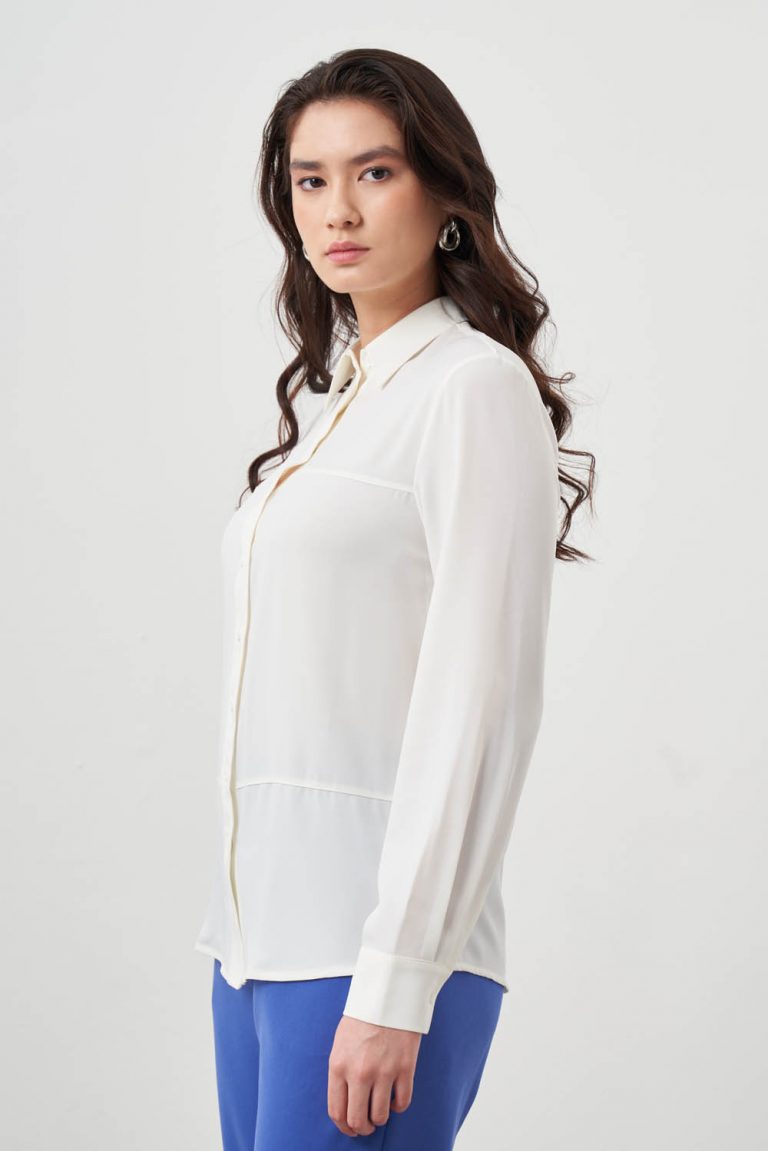 Bsc Kesikli Ekru Gömlek - Mizalle