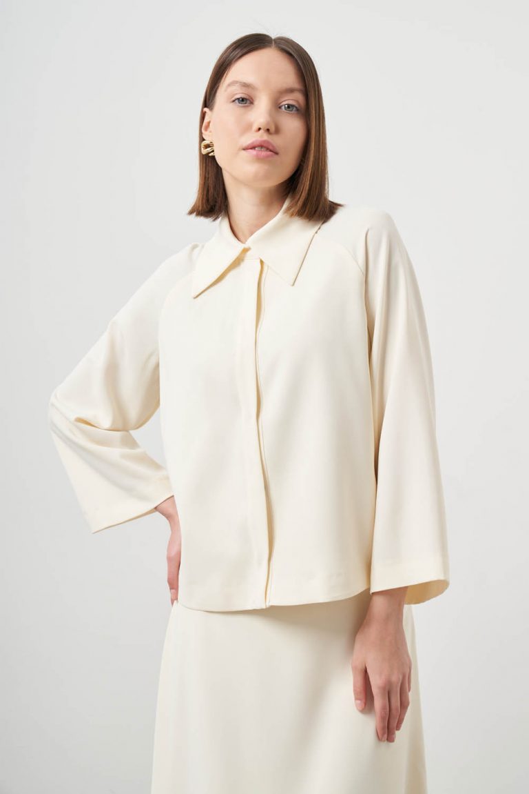 Çıtçıt Detaylı Ekru Ceket - Mizalle