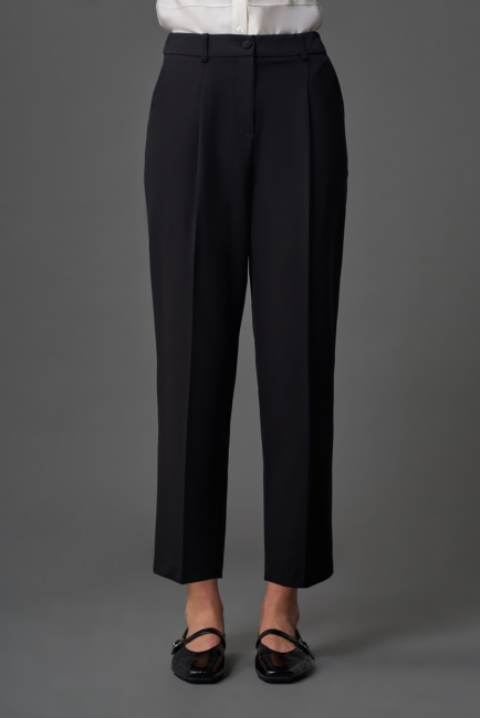 Mizalle - Mizalle Dar Paça Klasik Siyah Kumaş Pantolon