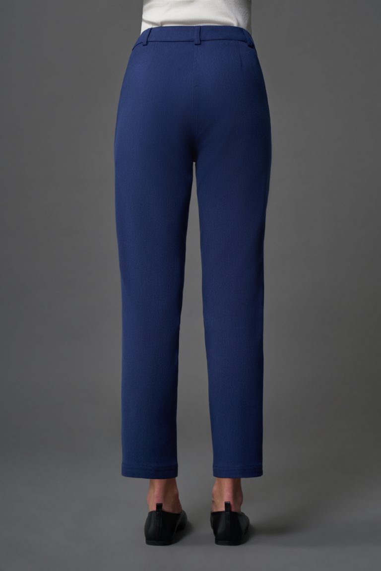 Mizalle Denim Dokulu İndigo Mavi Kumaş Pantolon - Mizalle