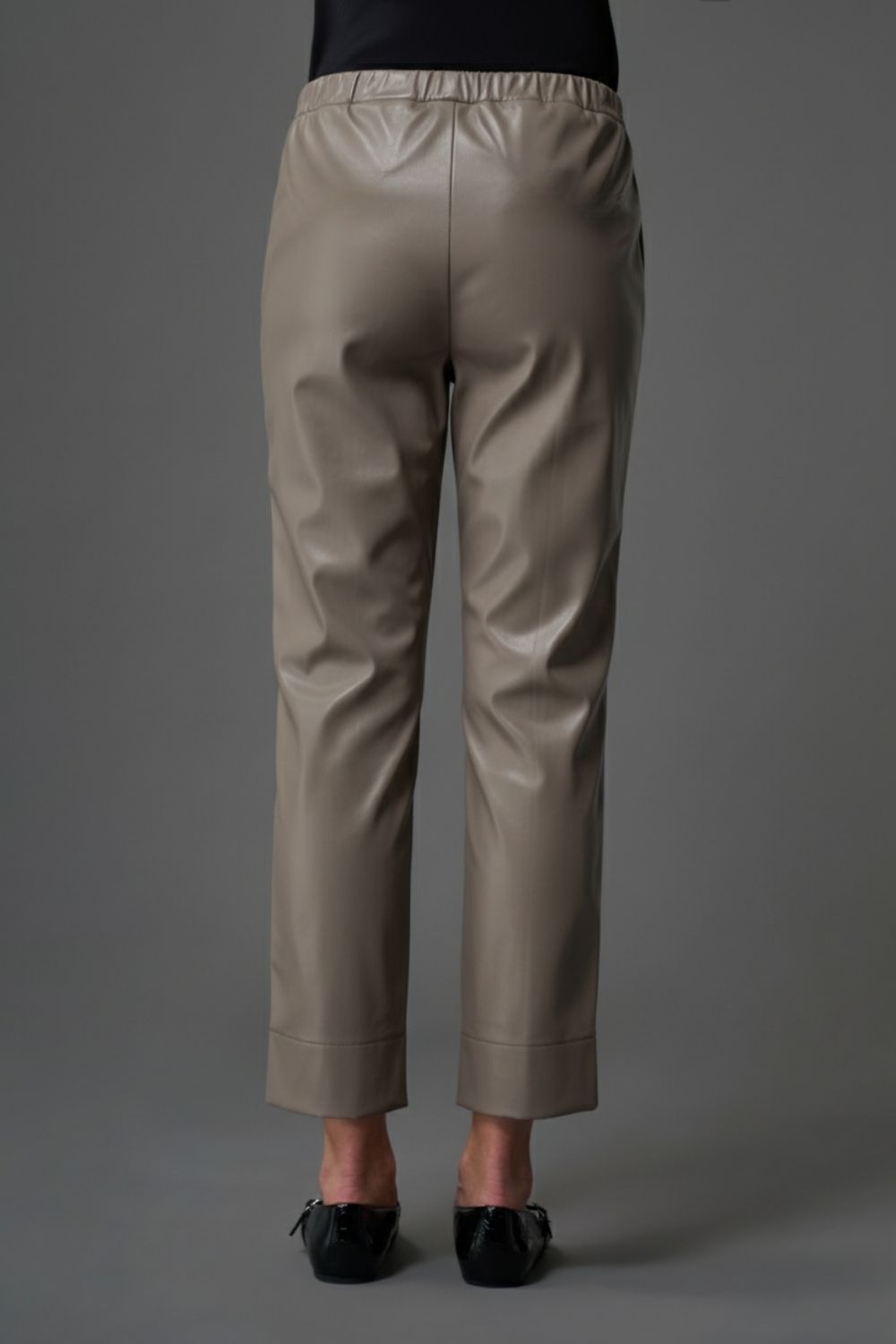 Mizalle Paça Detaylı Deri Görünümlü Açık Kahverengi Pantolon - 3