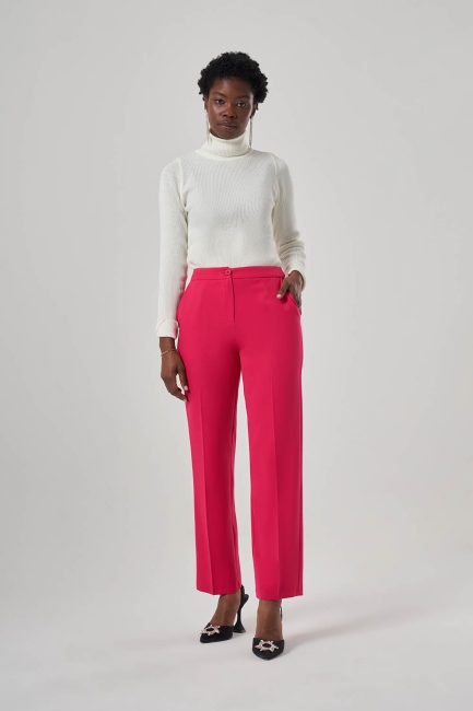 Mizalle - Mizalle Basic Fuşya Klasik Kumaş Pantolon