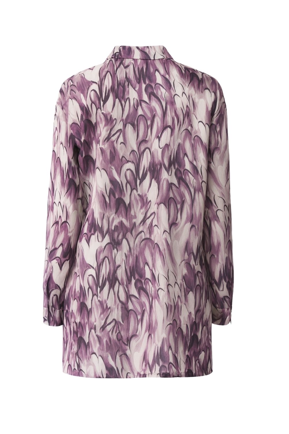 Mizalle Mor Elips Desenli Gömlek Yaka Tunik