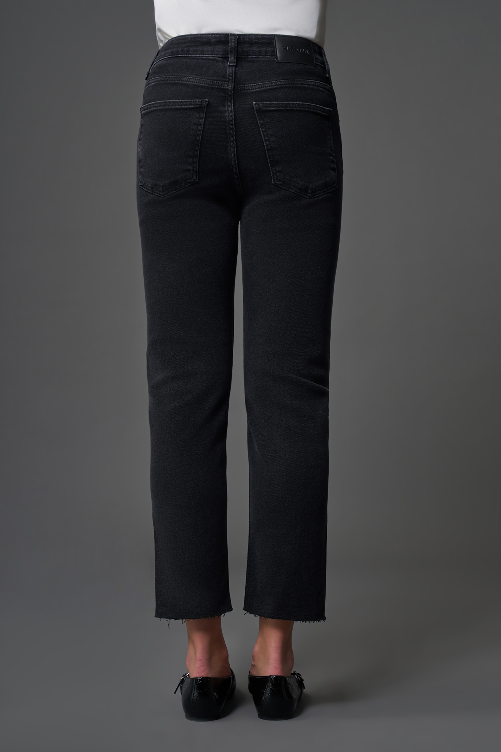 Flare Paça Denim Antrasit Pantolon - 5