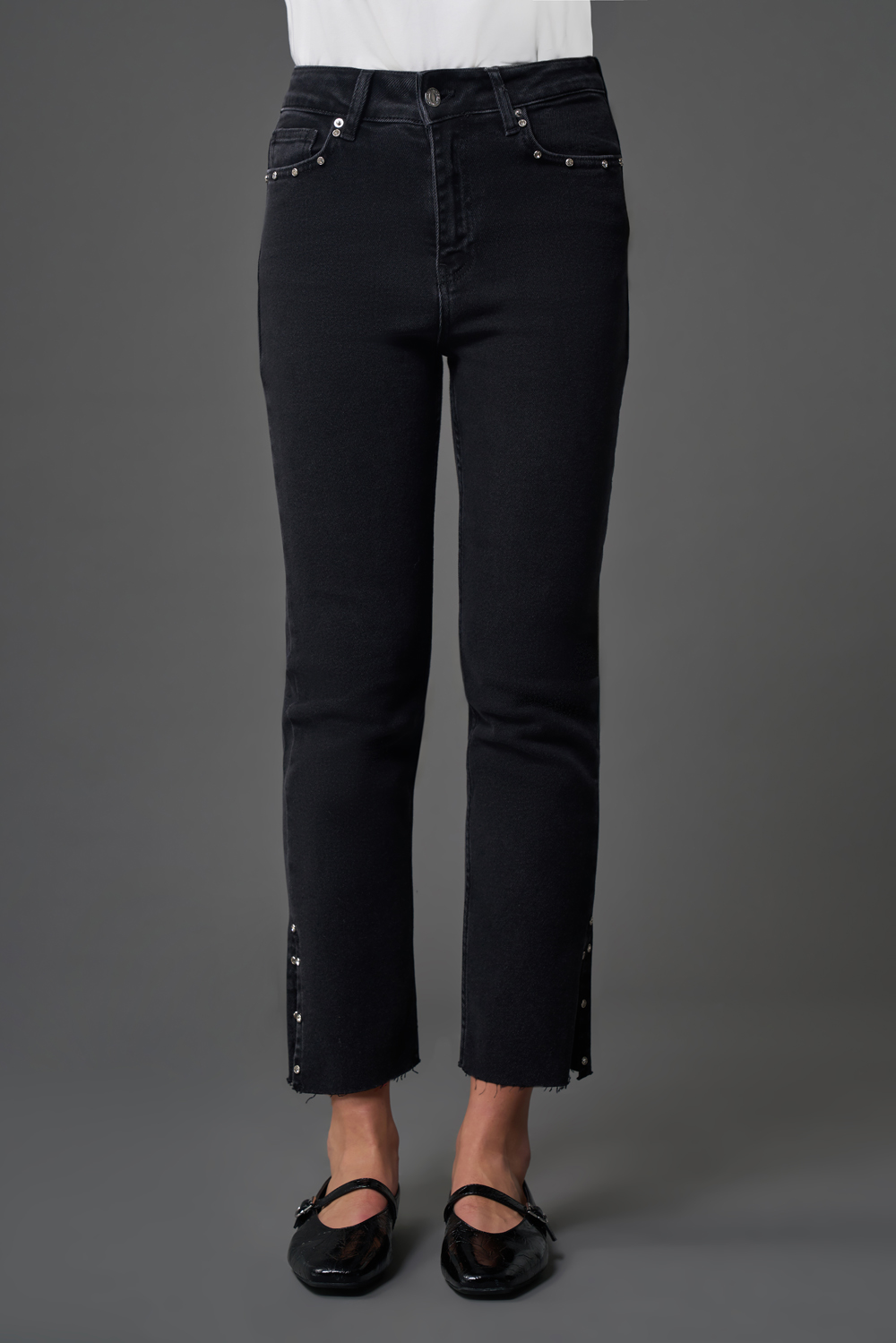 Flare Paça Denim Antrasit Pantolon - 3