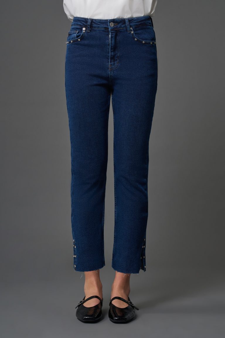Flare Paça Denim İndigo Pantolon - Mizalle