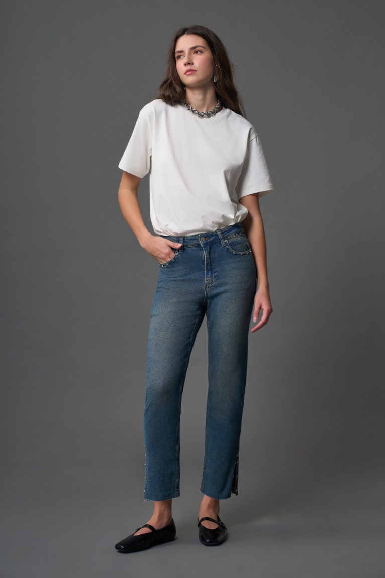 Flare Paça Denim O. Mavi Pantolon - Mizalle