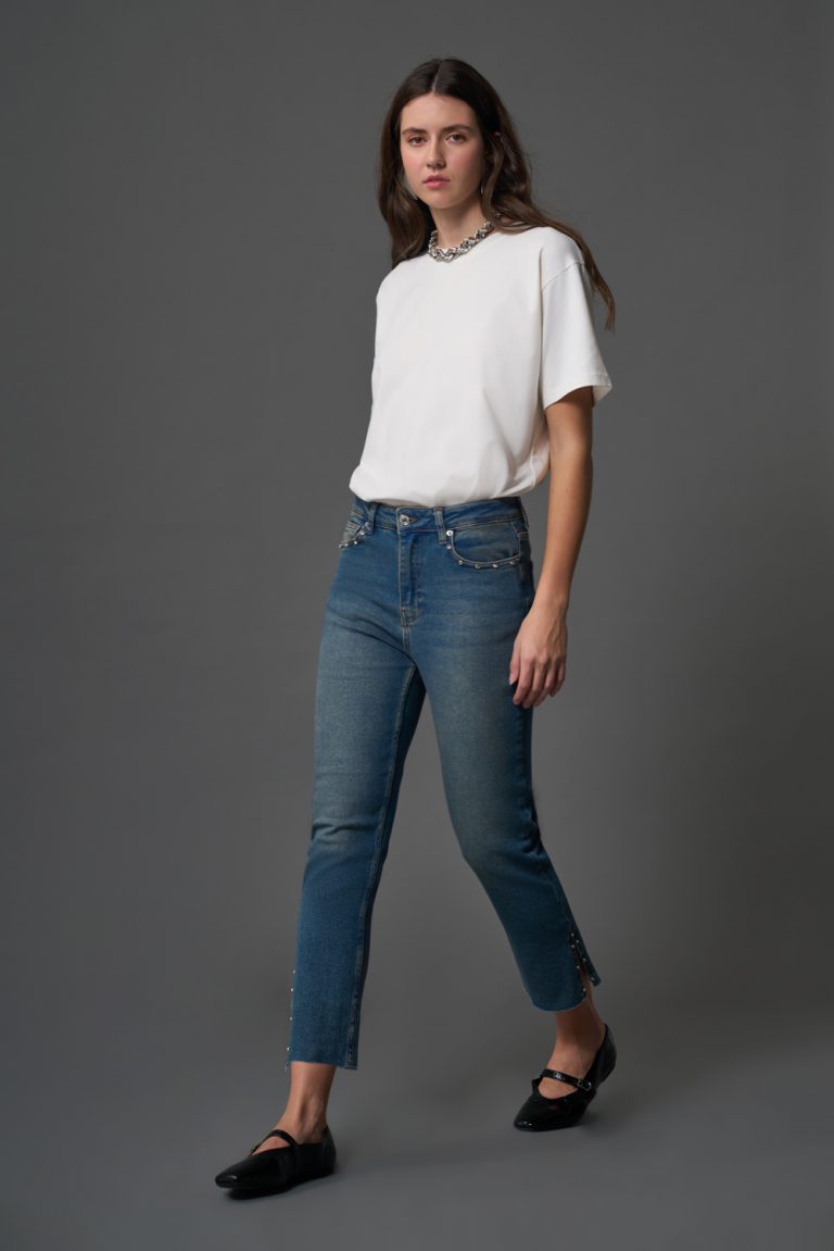 Flare Paça Denim O. Mavi Pantolon - Mizalle