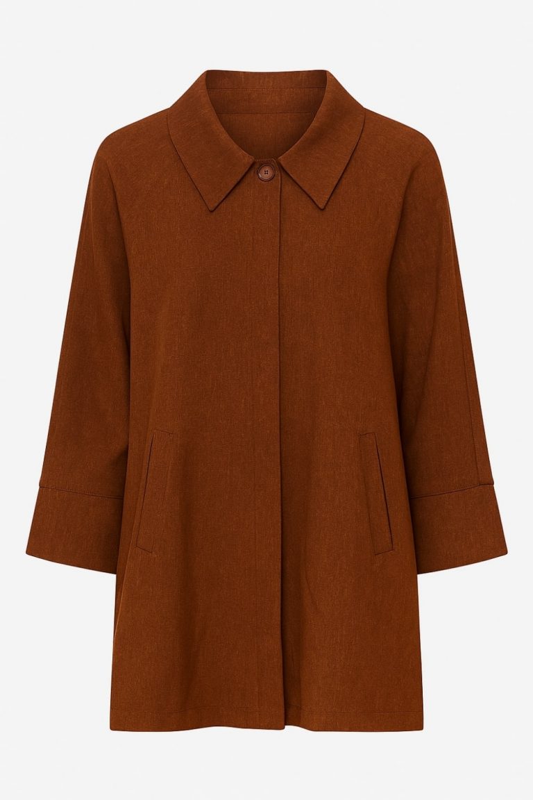 Mizalle Kahverengi Cepli Rahat Kalıp Tunik Ceket - Mizalle