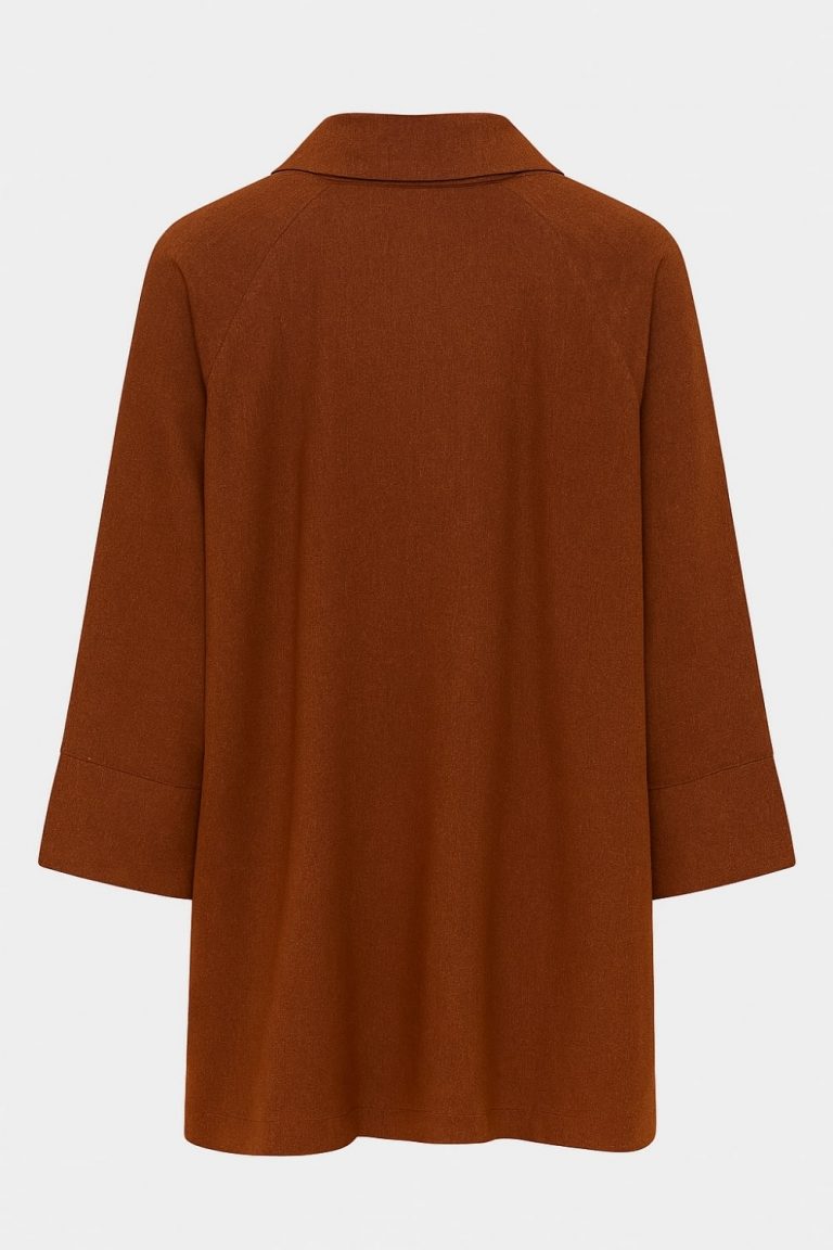 Mizalle Kahverengi Cepli Rahat Kalıp Tunik Ceket - Mizalle