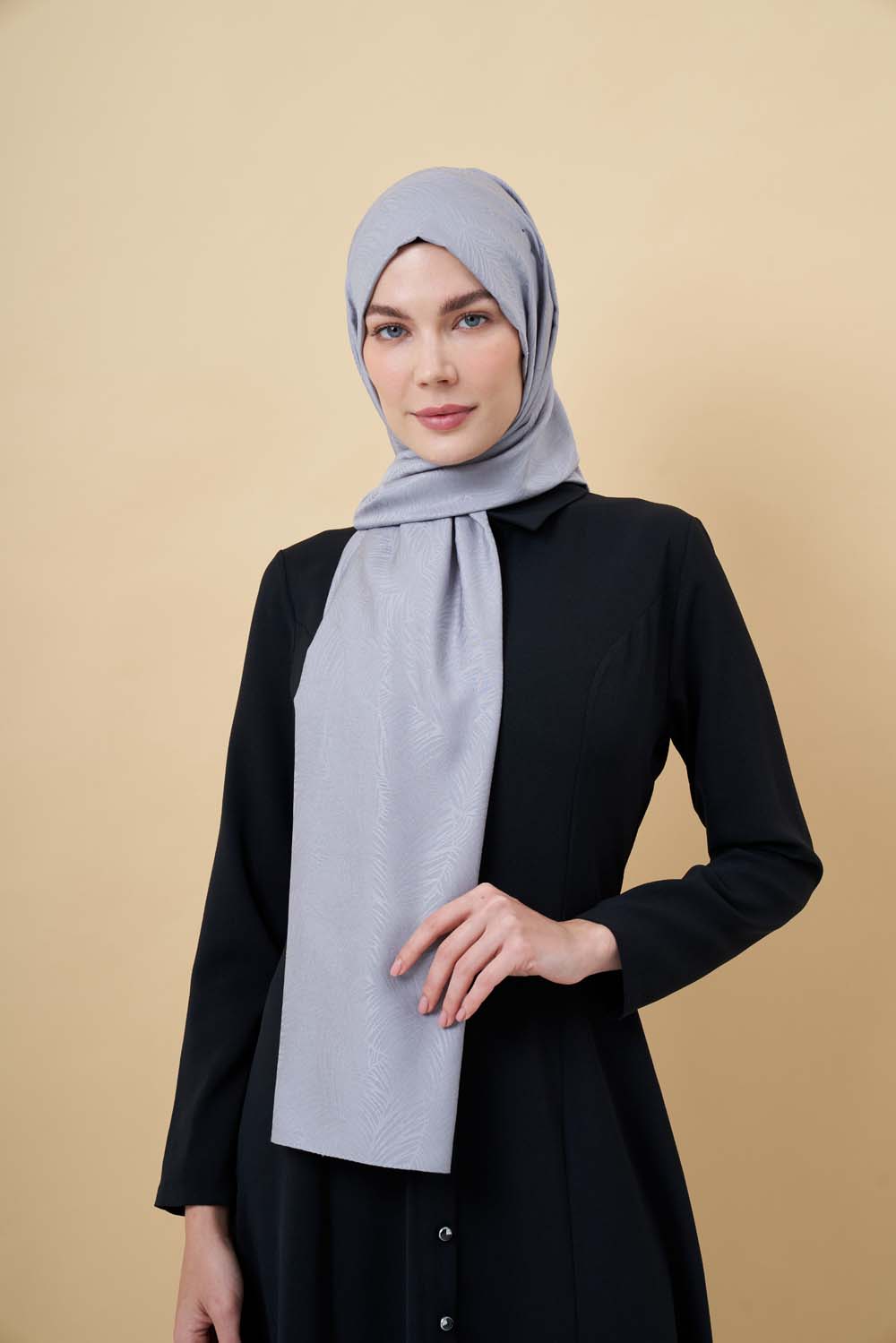 Gri Neva Jakar Şal - Mizalle