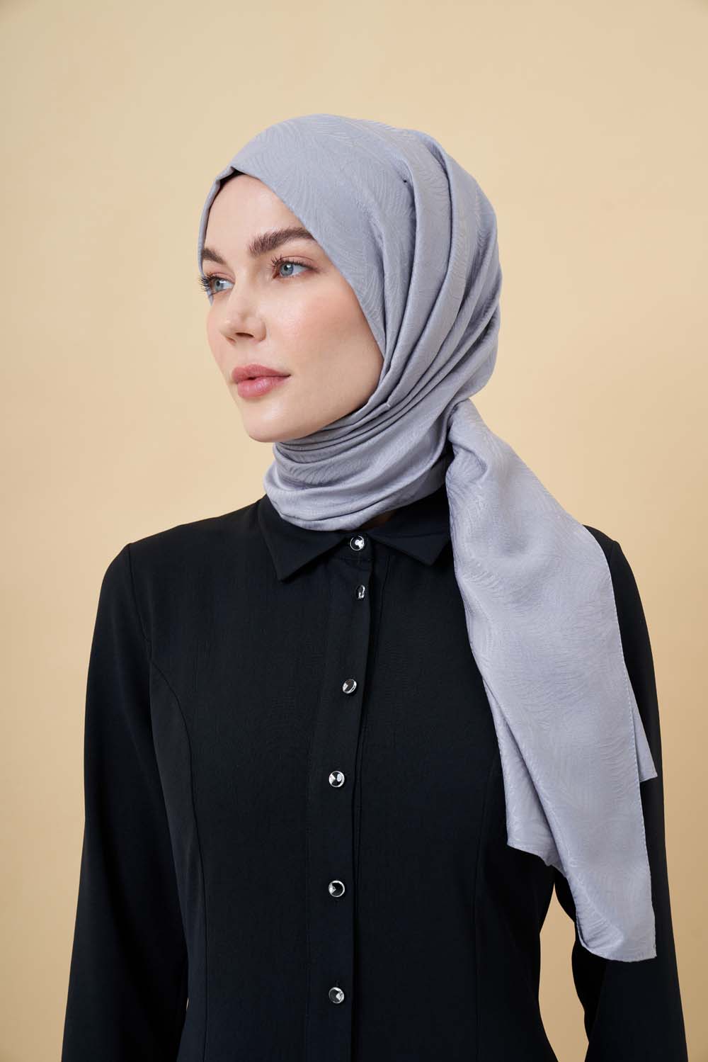 Gri Neva Jakar Şal - Mizalle