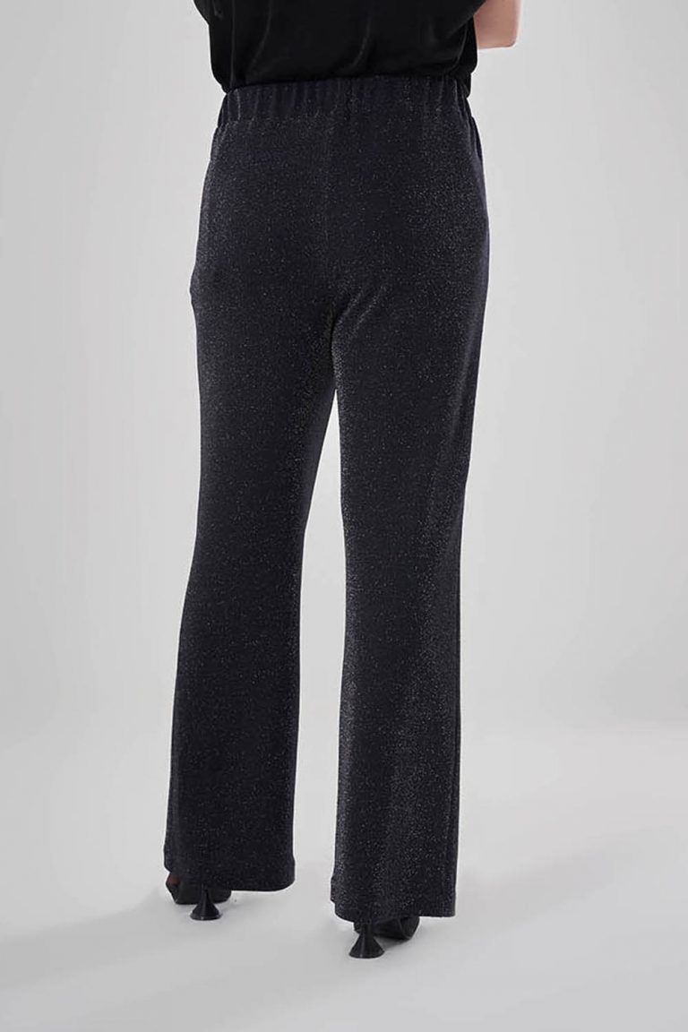 Mizalle Gümüş Simli Rahat Kesimli Büyük Beden Pantolon - Mizalle