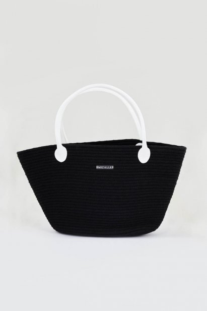 Mizalle İp Örgü Siyah El Çantası - Mizalle