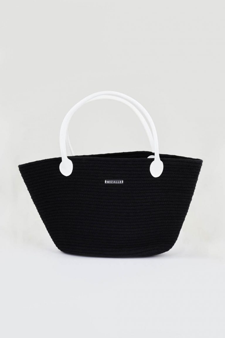 Mizalle İp Örgü Siyah El Çantası - Mizalle