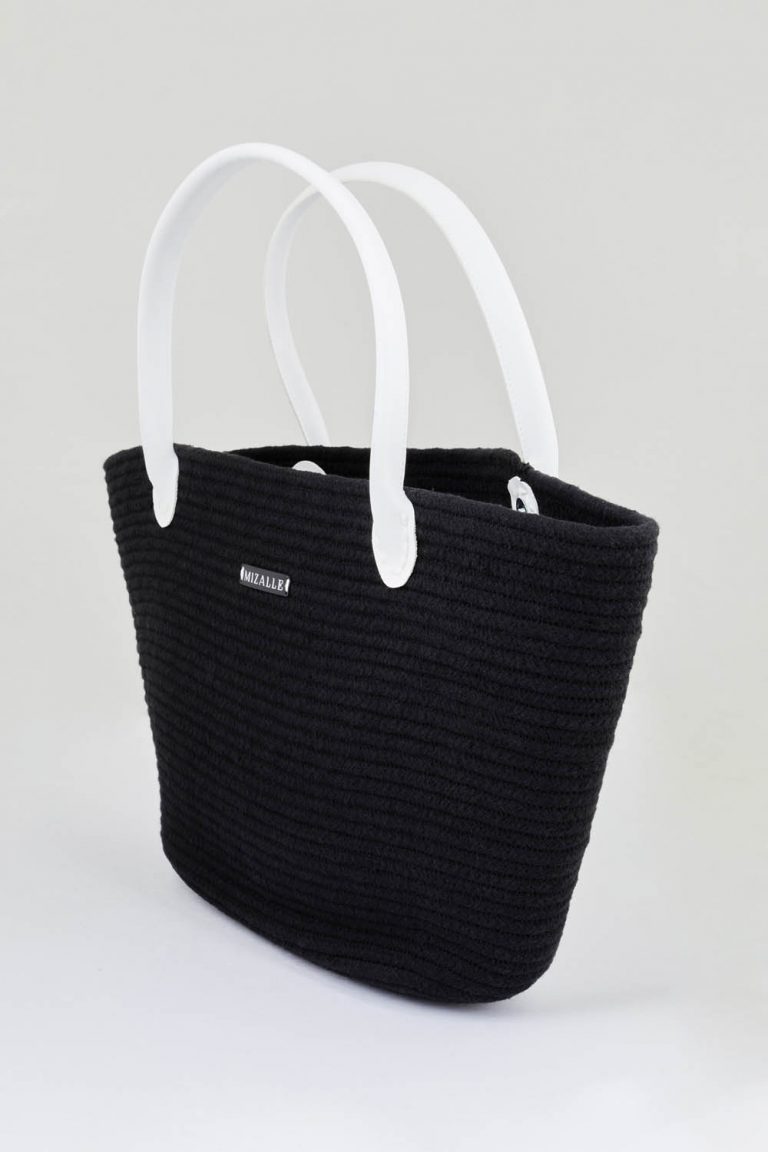 Mizalle İp Örgü Siyah El Çantası - Mizalle