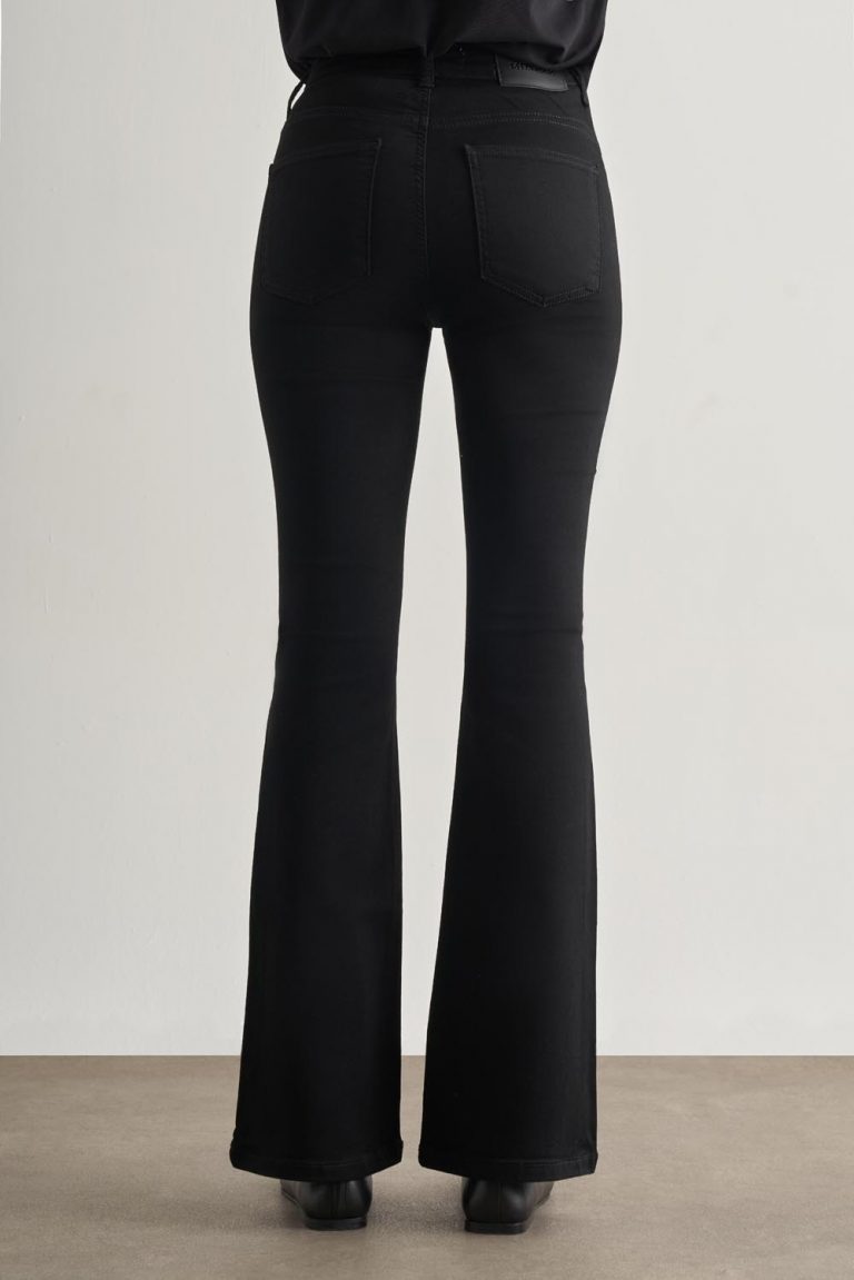 Mizalle Skinny Fit Flare Paça Siyah Denim Pantolon - Mizalle